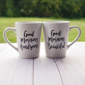 Good morning beautiful and handsome mug set